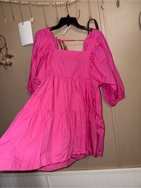 a new day Hot Pink Smocked Dress